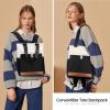 imageLOVEVOOK Backpack Purse for Women Convertible Mini Backpacks Tote for Teen Girls Small College Bookbag for Work School Travel 2pcs set BlackCreamBlackcream