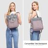 imageLOVEVOOK Backpack Purse for Women Convertible Mini Backpacks Tote for Teen Girls Small College Bookbag for Work School Travel 2pcs set BlackCreamLight Purplegrey