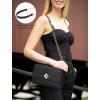 imageLOVEVOOK Crossbody Bags for Women Leather Quilted Shoulder Bag with Chain Strap Trendy Clutch Satchel Ladies Evening BagBlack