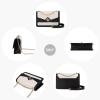 imageLOVEVOOK Crossbody Bags for Women Leather Quilted Shoulder Bag with Chain Strap Trendy Clutch Satchel Ladies Evening BagBlackwhite