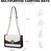 imageLOVEVOOK Crossbody Bags for Women Leather Quilted Shoulder Bag with Chain Strap Trendy Clutch Satchel Ladies Evening BagBlackwhite