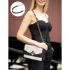 imageLOVEVOOK Crossbody Bags for Women Leather Quilted Shoulder Bag with Chain Strap Trendy Clutch Satchel Ladies Evening BagBlackwhite