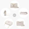 imageLOVEVOOK Crossbody Bags for Women Leather Quilted Shoulder Bag with Chain Strap Trendy Clutch Satchel Ladies Evening BagCream White