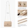 imageLOVEVOOK Crossbody Bags for Women Leather Quilted Shoulder Bag with Chain Strap Trendy Clutch Satchel Ladies Evening BagNudebeige