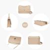 imageLOVEVOOK Crossbody Bags for Women Leather Quilted Shoulder Bag with Chain Strap Trendy Clutch Satchel Ladies Evening BagType VNudebeige
