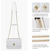 imageLOVEVOOK Crossbody Bags for Women Leather Quilted Shoulder Bag with Chain Strap Trendy Clutch Satchel Ladies Evening BagType VWhite