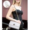 imageLOVEVOOK Crossbody Bags for Women Leather Quilted Shoulder Bag with Chain Strap Trendy Clutch Satchel Ladies Evening BagType VWhite