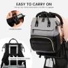 imageLOVEVOOK Diaper Bag Backpack Baby Bag with Changing Station Large Diaper Backpack for Mom Dads Waterproof Mommy Bag for Boy and Girl Travel Essential Baby Shower BlackBeigeBlackgrey