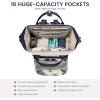 imageLOVEVOOK Diaper Bag Backpack Baby Bag with Changing Station Large Diaper Backpack for Mom Dads Waterproof Mommy Bag for Boy and Girl Travel Essential Baby Shower BlackBeigeNavy Bluebeige