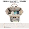 imageLOVEVOOK Diaper Bag Backpack Baby Bag with Changing Station Large Diaper Backpack for Mom Dads Waterproof Mommy Bag for Boy and Girl Travel Essential Baby Shower BlackBeigeKhakibeige