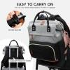 imageLOVEVOOK Diaper Bag Backpack Baby Bag with Changing Station Large Diaper Backpack for Mom Dads Waterproof Mommy Bag for Boy and Girl Travel Essential Baby Shower BlackBeigeBlackgreybrown