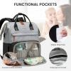 imageLOVEVOOK Diaper Bag Backpack Baby Bag with Changing Station Large Diaper Backpack for Mom Dads Waterproof Mommy Bag for Boy and Girl Travel Essential Baby Shower BlackBeigeBlackgreybrown