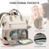 imageLOVEVOOK Diaper Bag Backpack Baby Bag with Changing Station Large Diaper Backpack for Mom Dads Waterproof Mommy Bag for Boy and Girl Travel Essential Baby Shower BlackBeigeKhakibeige