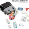 imageLOVEVOOK Diaper Bag Backpack Baby Bag with Changing Station Large Diaper Backpack for Mom Dads Waterproof Mommy Bag for Boy and Girl Travel Essential Baby Shower BlackBeigeBlackgreybrown