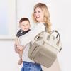 imageLOVEVOOK Diaper Bag Backpack Baby Bag with Changing Station Large Diaper Backpack for Mom Dads Waterproof Mommy Bag for Boy and Girl Travel Essential Baby Shower BlackBeigeKhakibeige