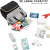 imageLOVEVOOK Diaper Bag Backpack Baby Bag with Changing Station Large Diaper Backpack for Mom Dads Waterproof Mommy Bag for Boy and Girl Travel Essential Baby Shower BlackBeigeBlackgrey
