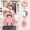 imageLOVEVOOK Diaper Bag BackpackDiaper Bag Tote with Insulated PocketsBaby Bag for Girl Boy with Changing PadLarge Baby Diaper Bag with Pacifier CaseAntiTheft Travel Backpack for WomenPinkgray