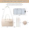 imageLOVEVOOK Diaper Bag Tote with Pacifier Case and Changing Pad Large Capacity Mommy Bag for Hospital and Weekender Travel Functional Baby Bag Newborn Baby Essential PinkBeige