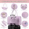 imageLOVEVOOK Diaper Bag Tote with Pacifier Case and Changing Pad Large Capacity Mommy Bag for Hospital and Weekender Travel Functional Baby Bag Newborn Baby Essential PinkLight Purple