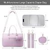 imageLOVEVOOK Diaper Bag Tote with Pacifier Case and Changing Pad Large Capacity Mommy Bag for Hospital and Weekender Travel Functional Baby Bag Newborn Baby Essential PinkLight Purple