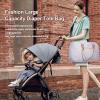 imageLOVEVOOK Diaper Bag Tote with Pacifier Case and Changing Pad Large Capacity Mommy Bag for Hospital and Weekender Travel Functional Baby Bag Newborn Baby Essential PinkGraypink Strap