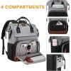 imageLOVEVOOK Laptop Backpack for Women 156 Inch Work Business Backpacks Purse With Large Capacity Waterproof Nurse Bag College Bookbag for School Waterproof Casual Daypack for TravelBlackgreybrown