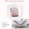 imageLOVEVOOK Laptop Backpack for Women 156 Inch Work Business Backpacks Purse With Large Capacity Waterproof Nurse Bag College Bookbag for School Waterproof Casual Daypack for TravelPinkgrey