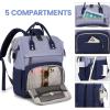 imageLOVEVOOK Laptop Backpack for Women 156 Inch Work Business Backpacks Purse With Large Capacity Waterproof Nurse Bag College Bookbag for School Waterproof Casual Daypack for TravelGrey Blue
