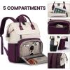 imageLOVEVOOK Laptop Backpack for Women 156 Inch Work Business Backpacks Purse With Large Capacity Waterproof Nurse Bag College Bookbag for School Waterproof Casual Daypack for TravelWhitedeep Purple
