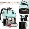 imageLOVEVOOK Laptop Backpack for Women 156 Inch Work Business Backpacks Purse With Large Capacity Waterproof Nurse Bag College Bookbag for School Waterproof Casual Daypack for TravelMint Greenblack
