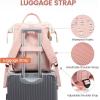 imageLOVEVOOK Laptop Backpack for Women 156 Inch Work Business Backpacks Purse With Large Capacity Waterproof Nurse Bag College Bookbag for School Waterproof Casual Daypack for TravelWhitepink
