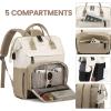 imageLOVEVOOK Laptop Backpack for Women 156 Inch Work Business Backpacks Purse With Large Capacity Waterproof Nurse Bag College Bookbag for School Waterproof Casual Daypack for TravelWhitekhaki