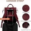 imageLOVEVOOK Laptop Backpack for Women 156 Inch Work Business Backpacks Purse With Large Capacity Waterproof Nurse Bag College Bookbag for School Waterproof Casual Daypack for TravelBeigewine Red