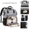 imageLOVEVOOK Laptop Backpack for Women 156 Inch Work Business Backpacks Purse With Large Capacity Waterproof Nurse Bag College Bookbag for School Waterproof Casual Daypack for TravelBlackgreybrown