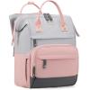 imageLOVEVOOK Laptop Backpack for Women 156 Inch Work Business Backpacks Purse With Large Capacity Waterproof Nurse Bag College Bookbag for School Waterproof Casual Daypack for TravelPinkgrey
