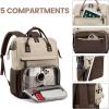 imageLOVEVOOK Laptop Backpack for Women 156 Inch Work Business Backpacks Purse With Large Capacity Waterproof Nurse Bag College Bookbag for School Waterproof Casual Daypack for TravelApricotcoffee