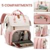 imageLOVEVOOK Laptop Backpack for Women 156 Inch Work Business Backpacks Purse With Large Capacity Waterproof Nurse Bag College Bookbag for School Waterproof Casual Daypack for TravelWhitepink