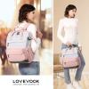 imageLOVEVOOK Laptop Backpack for Women 156 Inch Work Business Backpacks Purse With Large Capacity Waterproof Nurse Bag College Bookbag for School Waterproof Casual Daypack for TravelPinkgrey