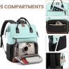 imageLOVEVOOK Laptop Backpack for Women 156 Inch Work Business Backpacks Purse With Large Capacity Waterproof Nurse Bag College Bookbag for School Waterproof Casual Daypack for TravelMint Greenblack