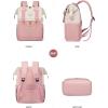 imageLOVEVOOK Laptop Backpack for Women 156 Inch Work Laptop Bag with USB Port Fashion Teacher Nurse Backpack Purse Waterproof Travel Computer Backpack with Organizer Bag 2PCS BeigeKhakiBeige  Pink
