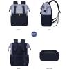 imageLOVEVOOK Laptop Backpack for Women 156 Inch Work Laptop Bag with USB Port Fashion Teacher Nurse Backpack Purse Waterproof Travel Computer Backpack with Organizer Bag 2PCS BeigeKhakiGrey Blue  Ink Blue