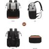 imageLOVEVOOK Laptop Backpack for Women 156 Inch Work Laptop Bag with USB Port Fashion Teacher Nurse Backpack Purse Waterproof Travel Computer Backpack with Organizer Bag 2PCS BeigeKhakiGrey  Black