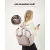 imageLOVEVOOK Laptop Backpack for Women 156 Inch Work Laptop Bag with USB Port Fashion Teacher Nurse Backpack Purse Waterproof Travel Computer Backpack with Organizer Bag 2PCS BeigeKhakiBeige  Khaki