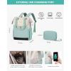 imageLOVEVOOK Laptop Backpack for Women 156 Inch Work Laptop Bag with USB Port Fashion Teacher Nurse Backpack Purse Waterproof Travel Computer Backpack with Organizer Bag 2PCS BeigeKhakiBeige  Mint Green