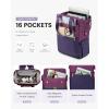 imageLOVEVOOK Laptop Backpack for Women 156 Inch Work Laptop Bag with USB Port Fashion Teacher Nurse Backpack Purse Waterproof Travel Computer Backpack with Organizer Bag 2PCS BeigeKhakiBlue  Purple