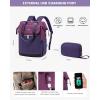 imageLOVEVOOK Laptop Backpack for Women 156 Inch Work Laptop Bag with USB Port Fashion Teacher Nurse Backpack Purse Waterproof Travel Computer Backpack with Organizer Bag 2PCS BeigeKhakiBlue  Purple