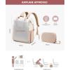 imageLOVEVOOK Laptop Backpack for Women 156 Inch Work Laptop Bag with USB Port Fashion Teacher Nurse Backpack Purse Waterproof Travel Computer Backpack with Organizer Bag 2PCS BeigeKhakiBeige  Khaki