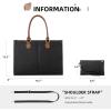 imageLOVEVOOK Laptop Tote Bag for Women 156 Inch Large Capacity Vintage Leather Work Computer Bag Business Casual Shoulder Handbag Dark BrownBlack  Brown