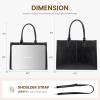 imageLOVEVOOK Laptop Tote Bag for Women 156 Inch Large Capacity Vintage Leather Work Computer Bag Business Casual Shoulder Handbag Dark BrownBlack