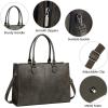 imageLOVEVOOK Laptop Tote Bag for Women 156 Inch Large Capacity Vintage Leather Work Computer Bag Business Casual Shoulder Handbag Dark BrownBlack Coffee